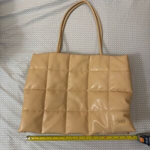 H.O.W Beige Quilted Shoulder Bag